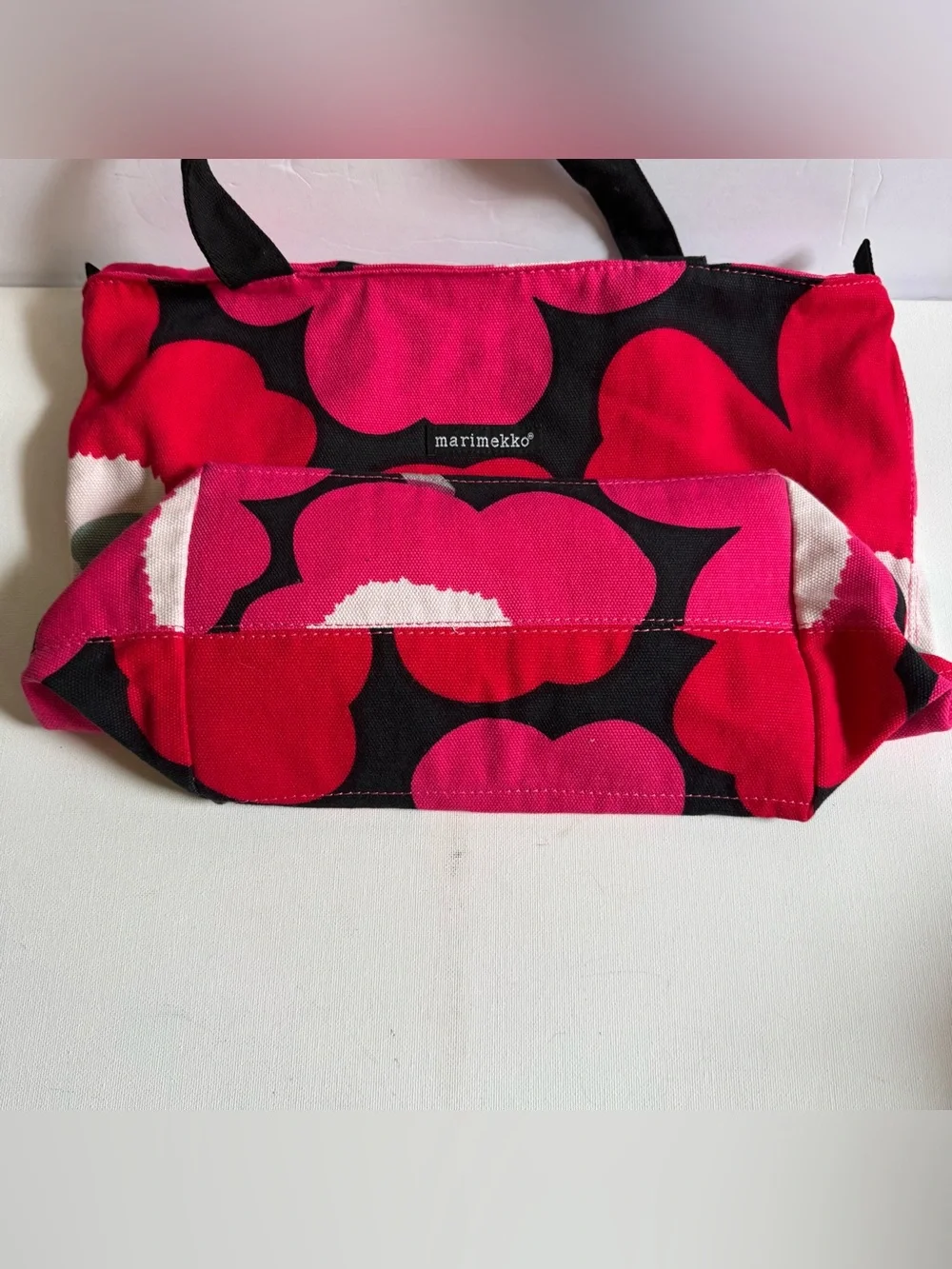 Marimekko Avon Breast Cancer Crusade Awareness Poppy Flower Canvas Tote Bag